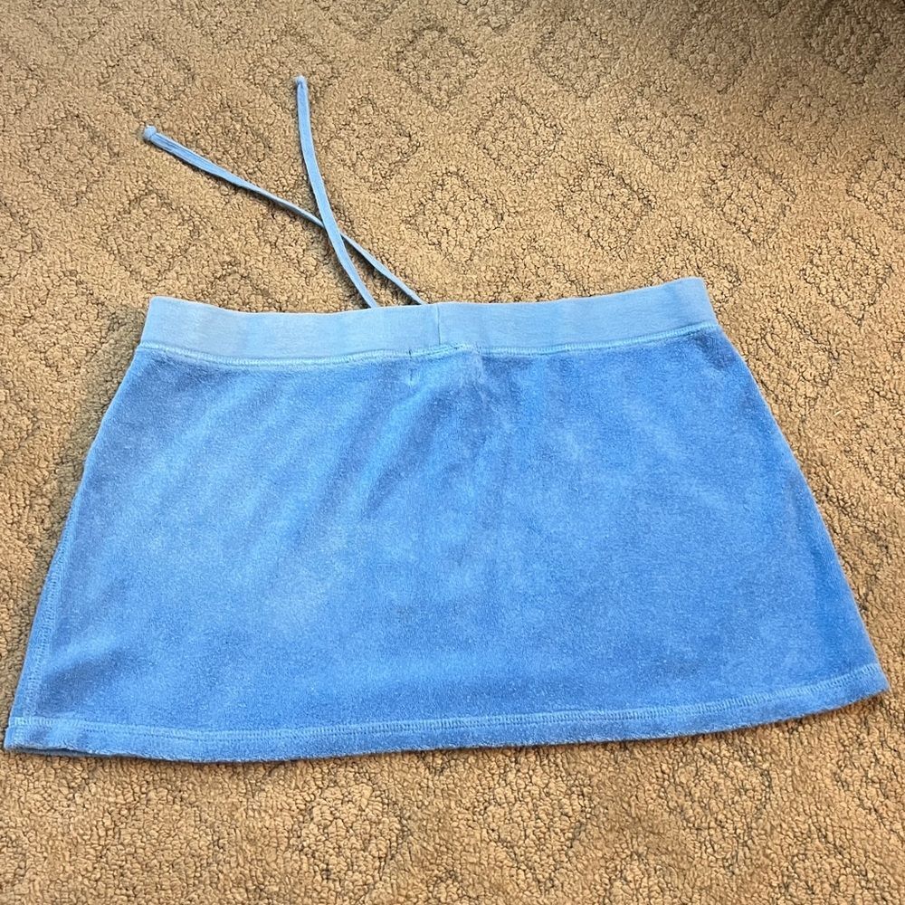 Juicy Couture Classic Terrycloth Mini Skirt Blue Size Large - Picture 2 of 9